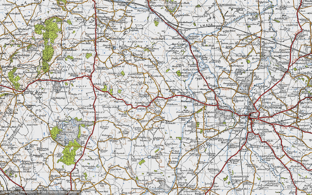 Old Map of Brindley, 1947 in 1947