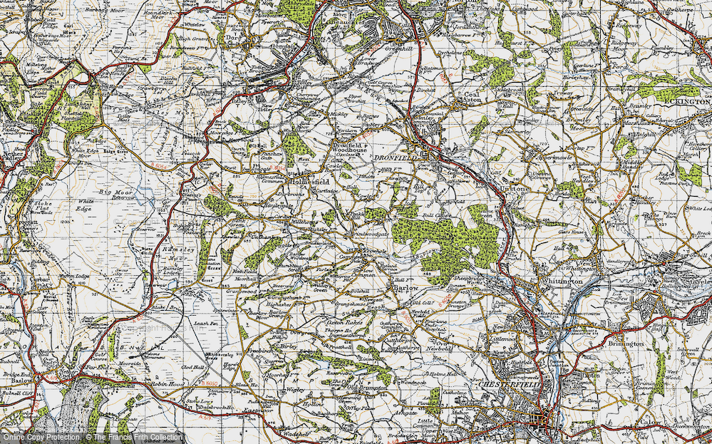 Old Map of Historic Map covering Peakley Hill in 1947