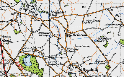 Old map of Brineton in 1946