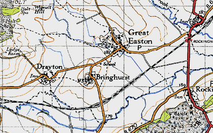 Old map of Bringhurst in 1946