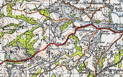 Old map of Bringsty Common in 1947