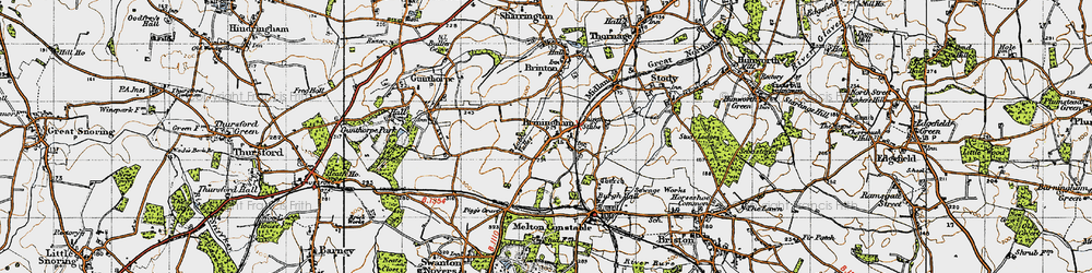 Old map of Briningham in 1946