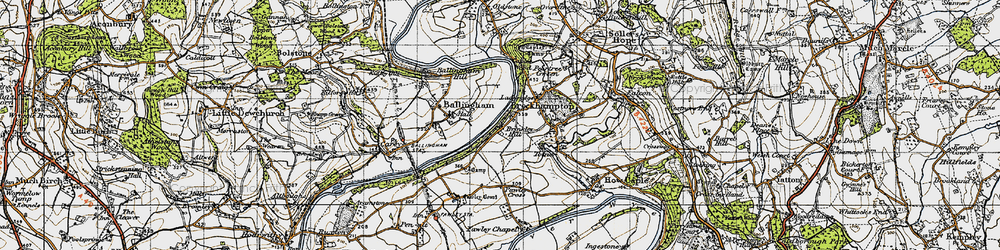 Old map of Brinkley Hill in 1947