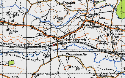 Old map of Brinkworth in 1947
