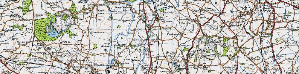 Old map of Brinsford in 1946