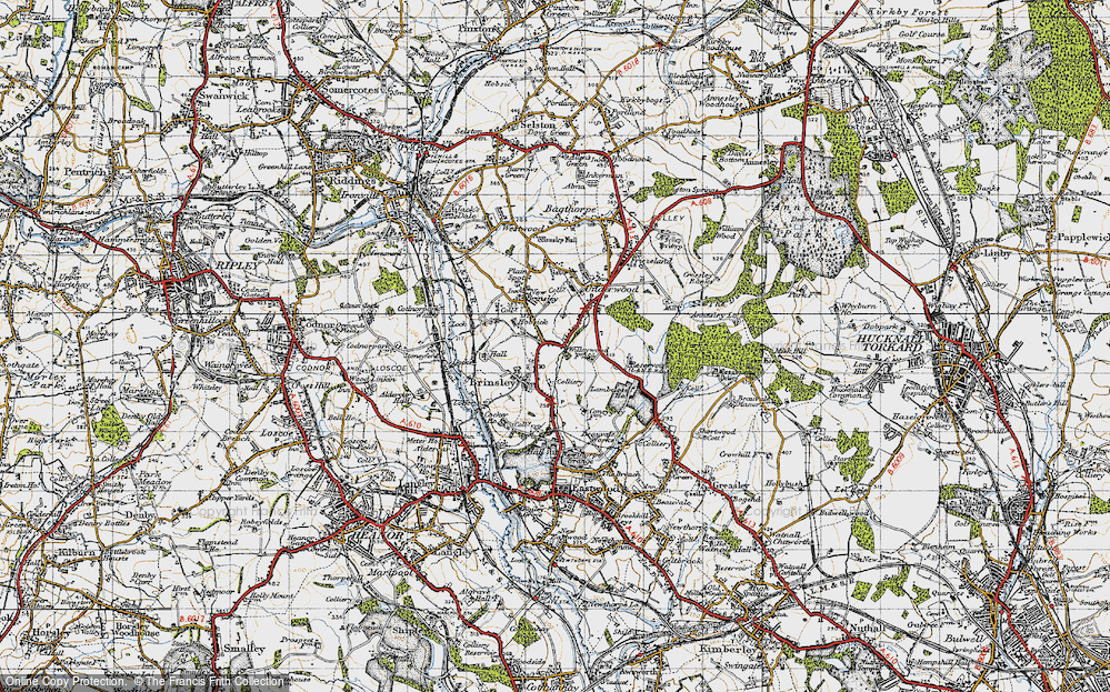 Old Map of Historic Map covering Willey Spring in 1946
