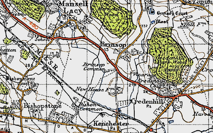Old map of Brinsop Common in 1947