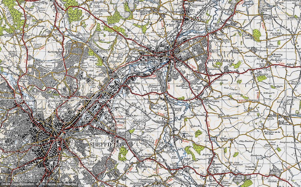 Old Map of Brinsworth, 1947 in 1947