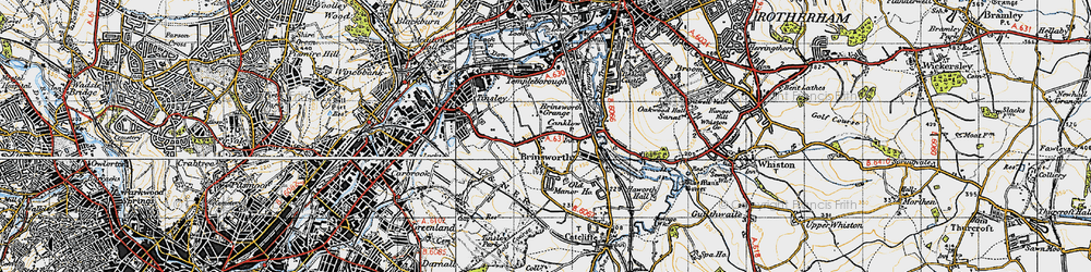 Old map of Brinsworth in 1947