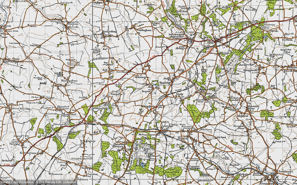 Old Map of Brinton, 1946 in 1946