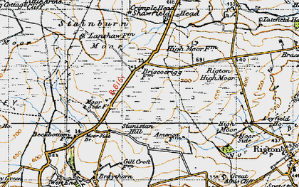 Old map of Briscoerigg in 1947