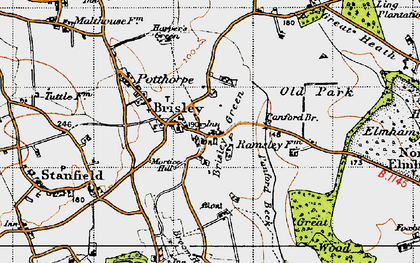 Old map of Brisley Green in 1946