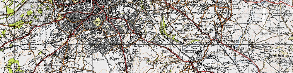 Old map of Brislington in 1946