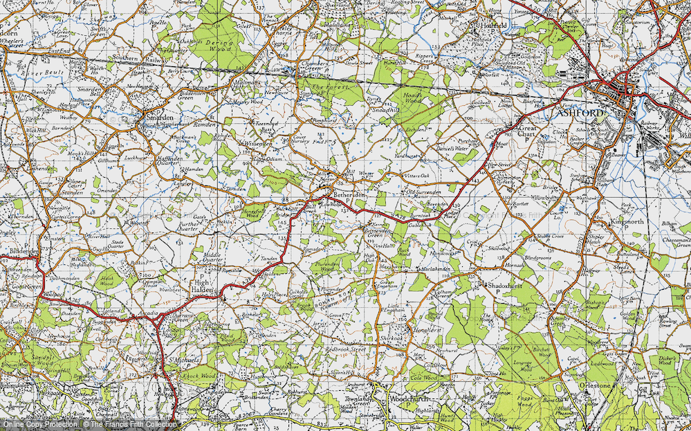 Old Map of Brissenden Green, 1940 in 1940
