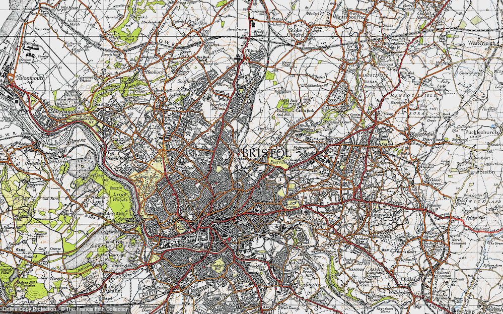 Old Map of Bristol, 1946 in 1946