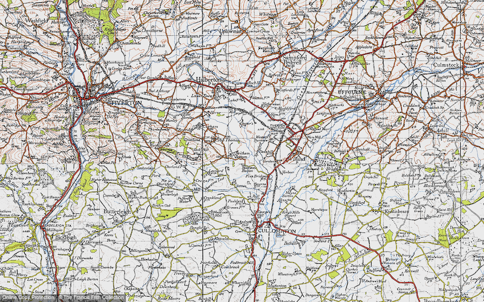 Old Map of Brithem Bottom, 1946 in 1946