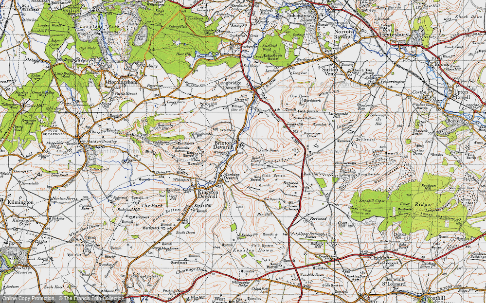 Old Map of Historic Map covering Westcombe in 1946