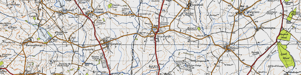 Old map of Brixworth in 1946