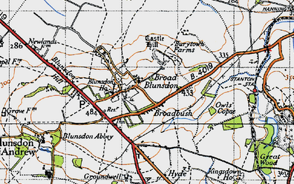 Old map of Broad Blunsdon in 1947