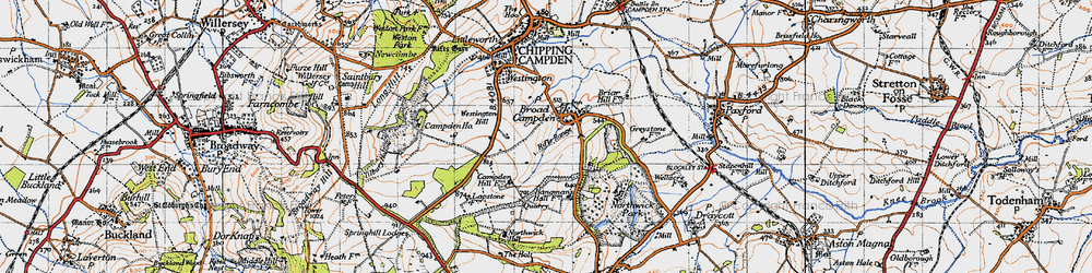 Old map of Westington Hill in 1946