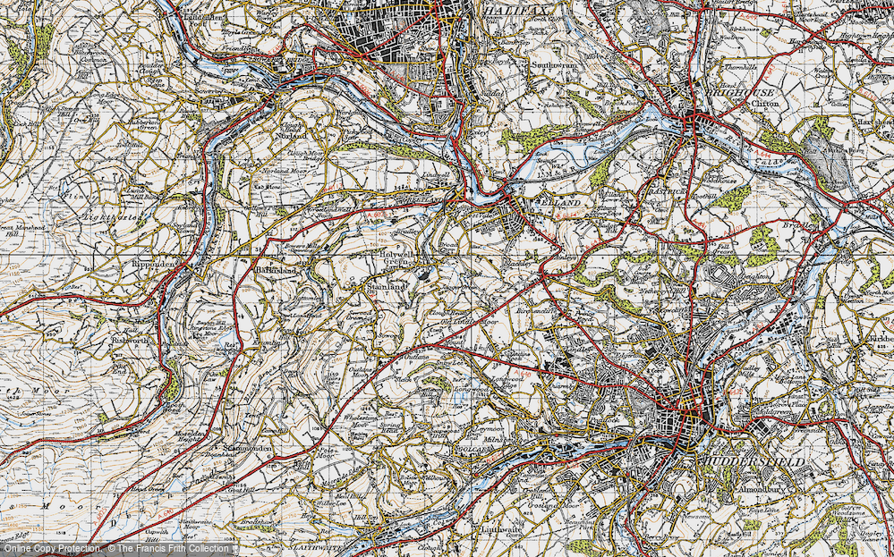 Old Map of Broad Carr, 1947 in 1947