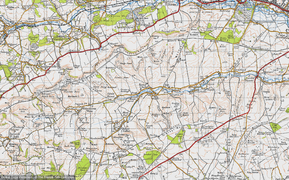 Old Map of Broad Chalke, 1940 in 1940