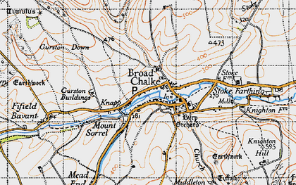 Old map of Broad Chalke in 1940