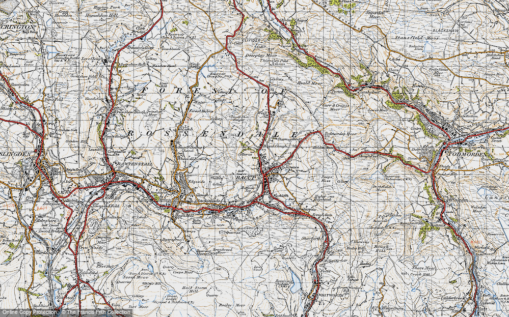 Old Map of Broad Clough, 1947 in 1947