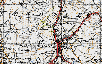 Old map of Broad Clough in 1947