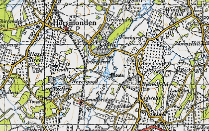 Old map of Broad Ford in 1940