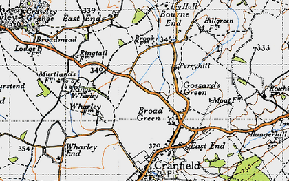 Old map of Broad Green in 1946