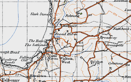 Old map of Broad Haven in 1946