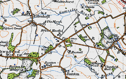 Old map of Broad Heath in 1946