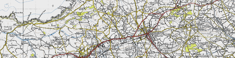 Old map of Broad Lane in 1946