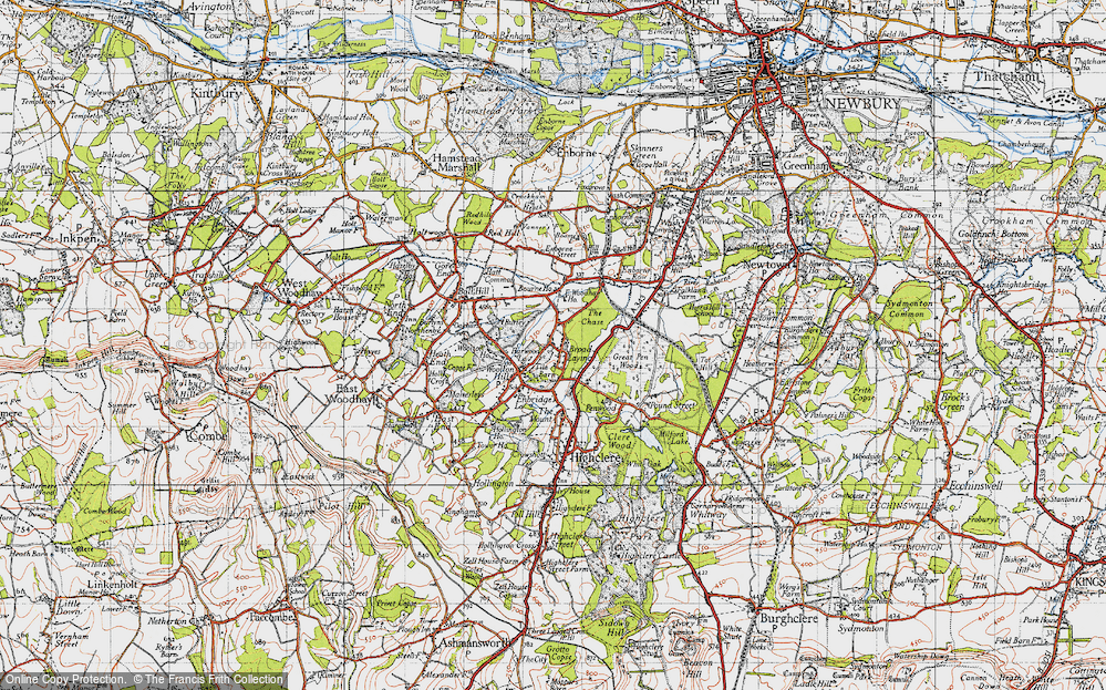 Old Map of Broad Layings, 1945 in 1945