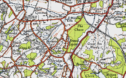 Old map of Broad Layings in 1945