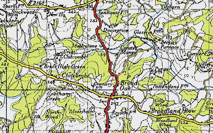 Old map of Broad Oak in 1940