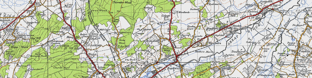 Old map of Langton Lodge in 1947