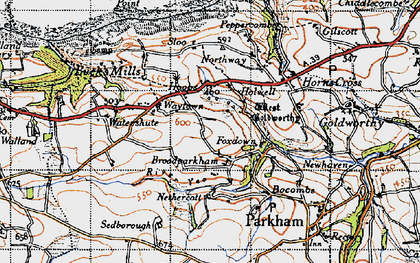 Old map of Broad Parkham in 1946