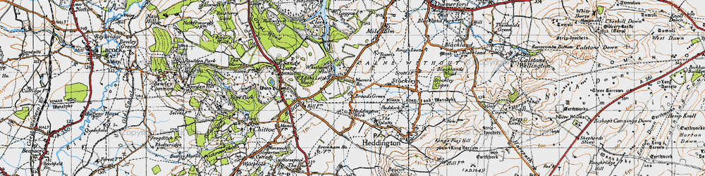 Old map of Broad's Green in 1940