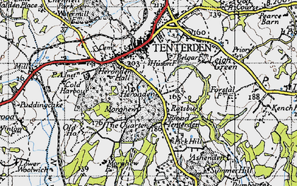 Old map of Broad Tenterden in 1940