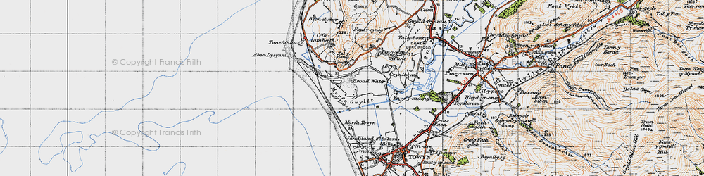 Old map of Aber Dysynni in 1947