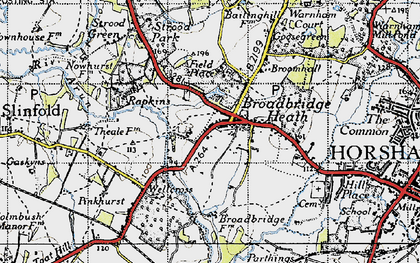 Old map of Broadbridge Heath in 1940