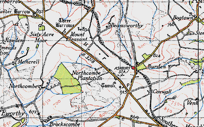 Old map of Broadbury in 1946