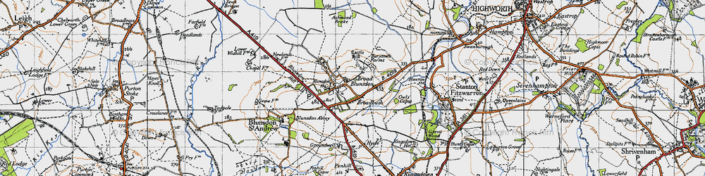 Old map of Broadbush in 1947
