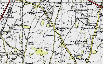 Old map of Broadford Bridge in 1940