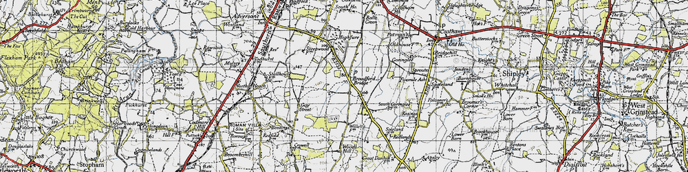 Old map of Broadford Bridge in 1940