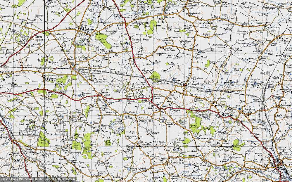 Old Map of Broadgrass Green, 1946 in 1946