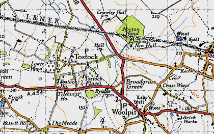 Old map of Broadgrass Green in 1946