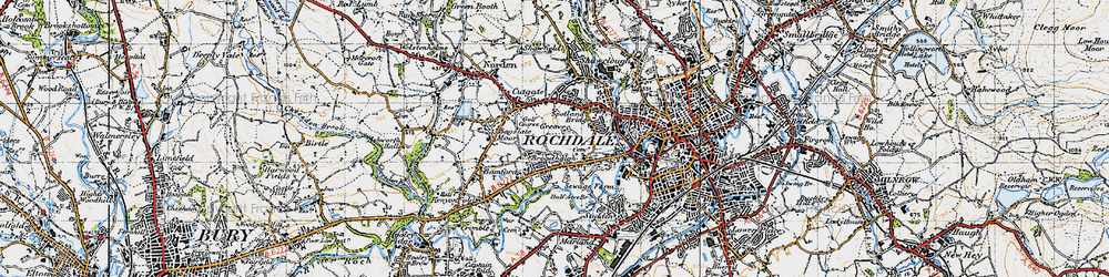 Old map of Broadhalgh in 1947